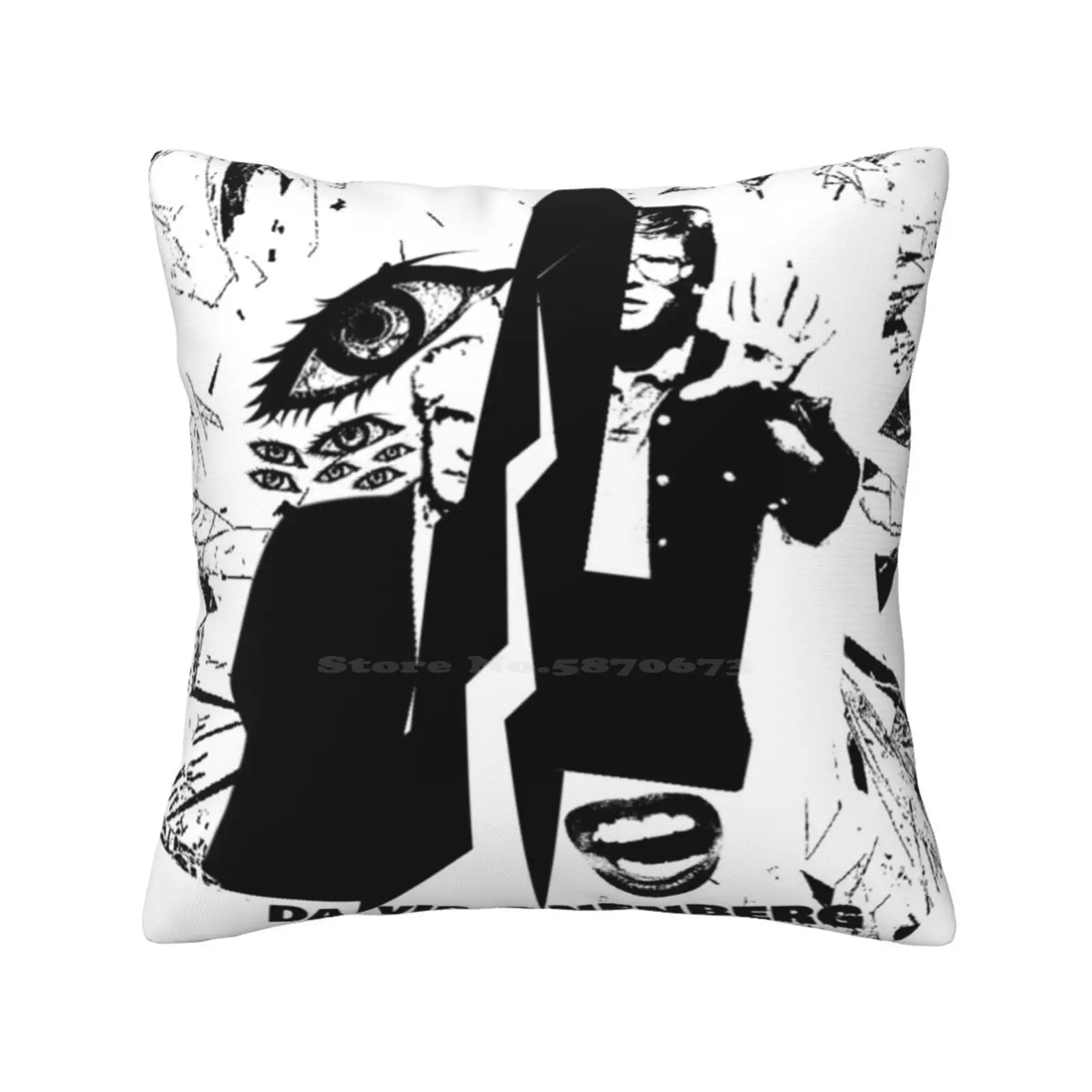 David Cronenberg Logo Home Sofa Car Waist Throw Pillowcase Movie Theater Cronenberg The Fly Art Desing