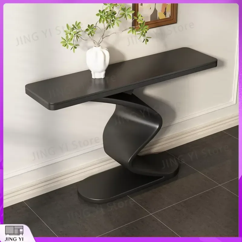 Modern Luxury Entrance Table with Artistic Twist Legs Marble Finish Corridor Sofa Side Table Living Room Hallway Entry Table