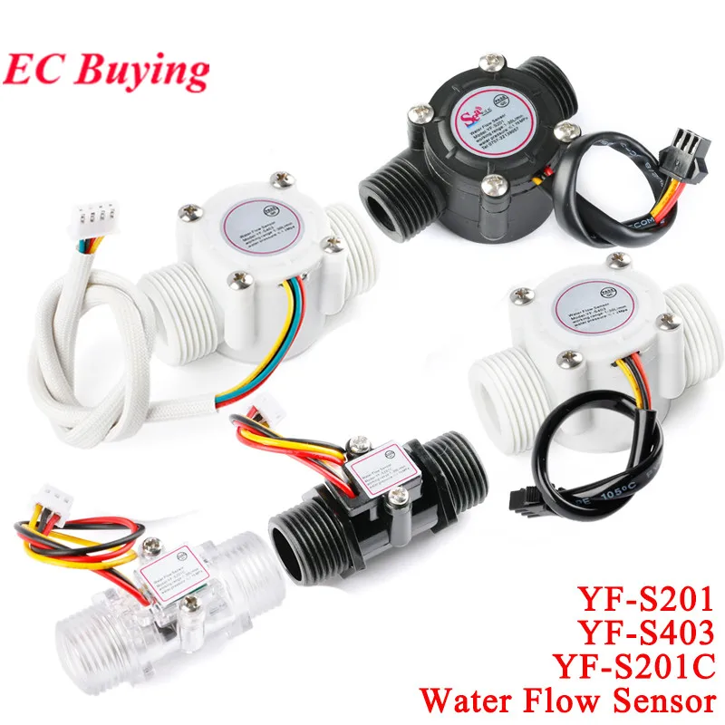 3Y Water Flow Sensor Flowmeter Hall Flow Switch 4/6 Points G1/2/3/4 Water Control 1-30L/min 1.75MPa 2.0MPa YF-S201 S403 S201C