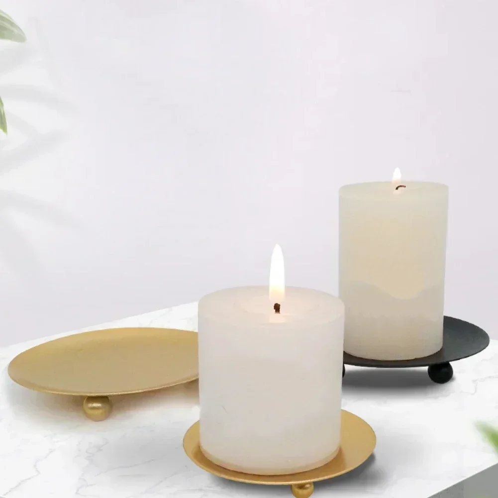 

Iron Candle Holder Tray Candle Stand Candle Board Base Art Decorative Pedestal For Home Table Decoration Rack CorrosionResisting