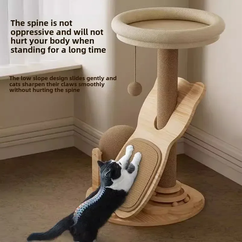 Cat Scratching Rack, Wear-resistant, No Crumbs, Cat, Toy, Small, Scratching Board, Cat Litter, Integrated, Solid Wood