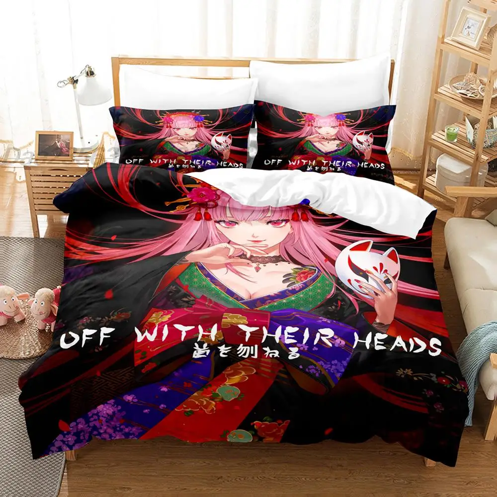 3d Print Anime Kawaii Girl Mori Calliope Bedding Set Single Twin Full Queen King Size Bed Set Adult Kid Bedroom Duvet cover Sets