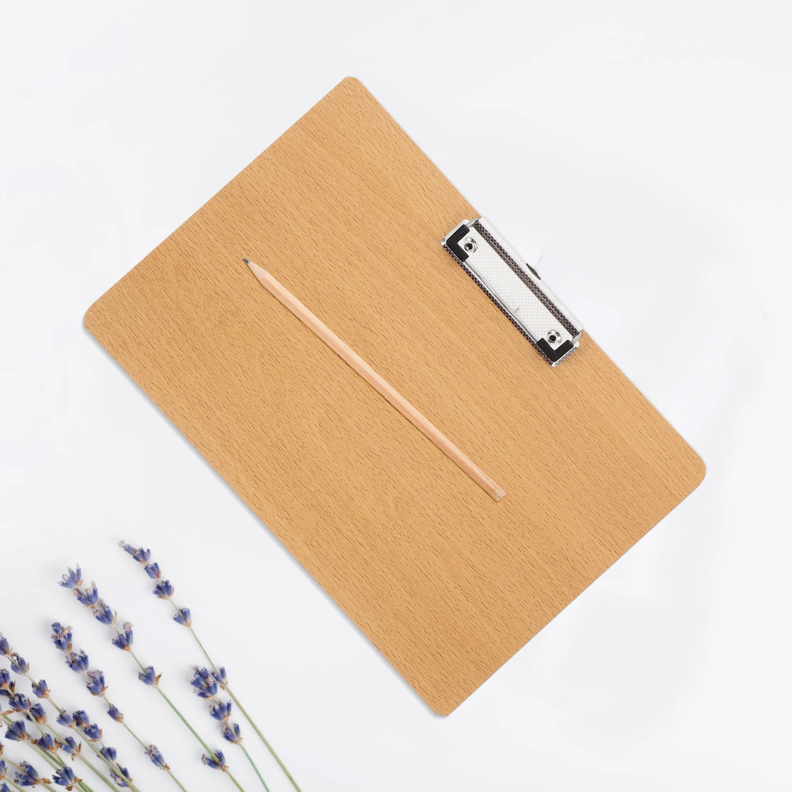 

A4 Density Board Clipboard Metal Clip Smooth Writing Wood Pad Artists Students Office Use Resistant Deformation Layout