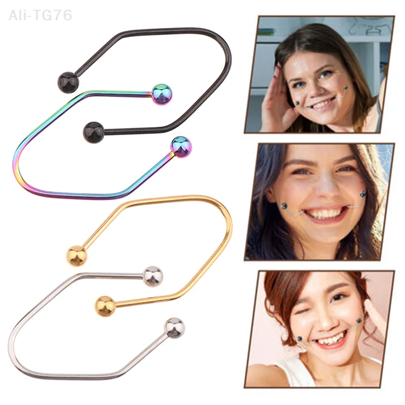 Entraîneur de fossettes en perles en acier inoxydable, outil de beauté du visage, exercice musculaire du visage pour joues, fabricant de fossettes pour améliorer le sourire beau