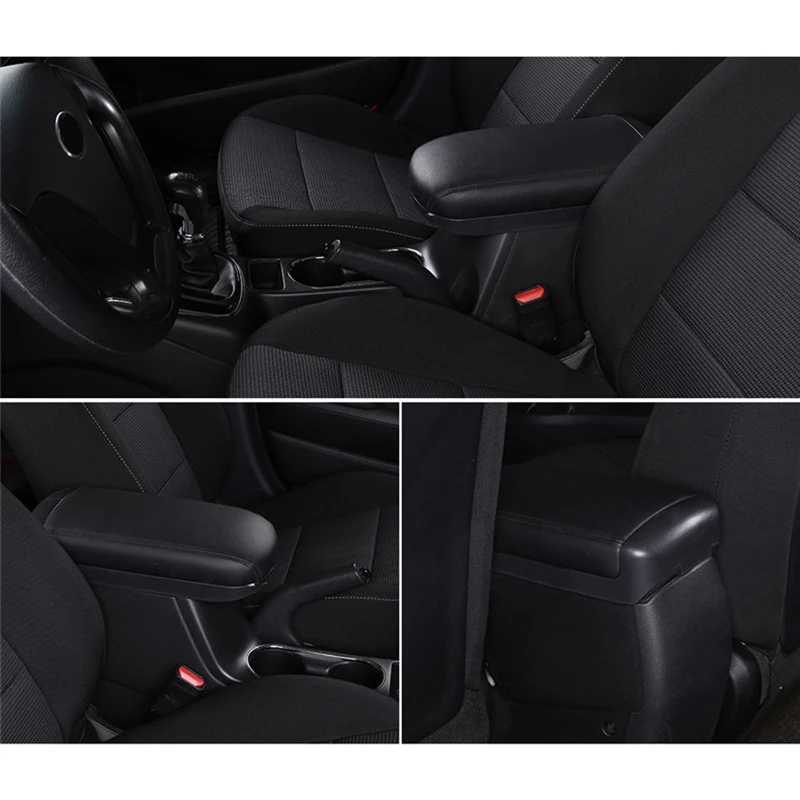 Caixa do braço do carro para Hyundai Creta IX25 2015-2020, Alongar Aumentar Decoração, Acessórios do carro, Linha preta