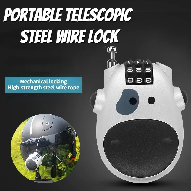 دراجة الصلب كابل قفل حقيبة خوذة قابل للسحب سلك حبل قفل آمن مكافحة سرقة صغيرة عالية الدقة كلمة المرور خزانة