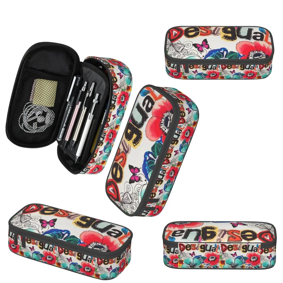 Desigual Custom Pencil Case for Kids School Pen Box Pencil Bag Stationery Supplies Pen Holder Bag