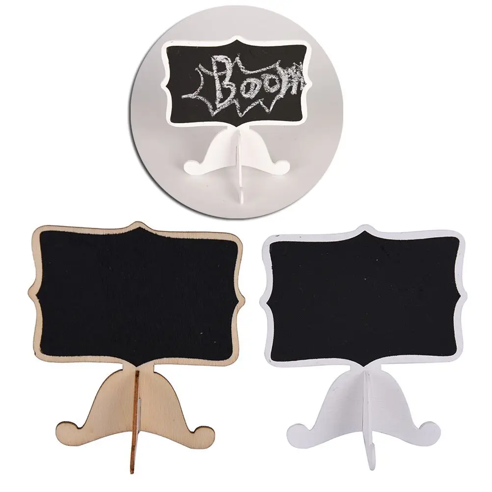 10 pcs Mini wooden writing small blackboard desktop message decorative single-sided small blackboard cute girl heart crafts