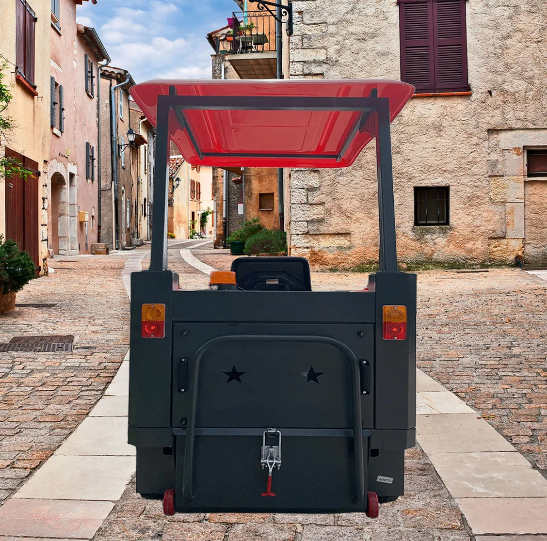 Электрическая машина для чистки пола Cophilo с щеткой, работающая от батареи, мощная метла, дорожная машина для подметания полов, вакуумная подметальная машина