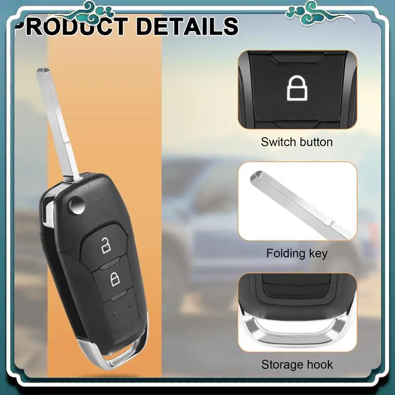 

ABTU-Car Smart Remote Key 2 Button 433Mhz Fit For Ford Ranger F150 2015 2016 2017 2018 Id49 Pcf7945p Eb3t-15K601-Ba