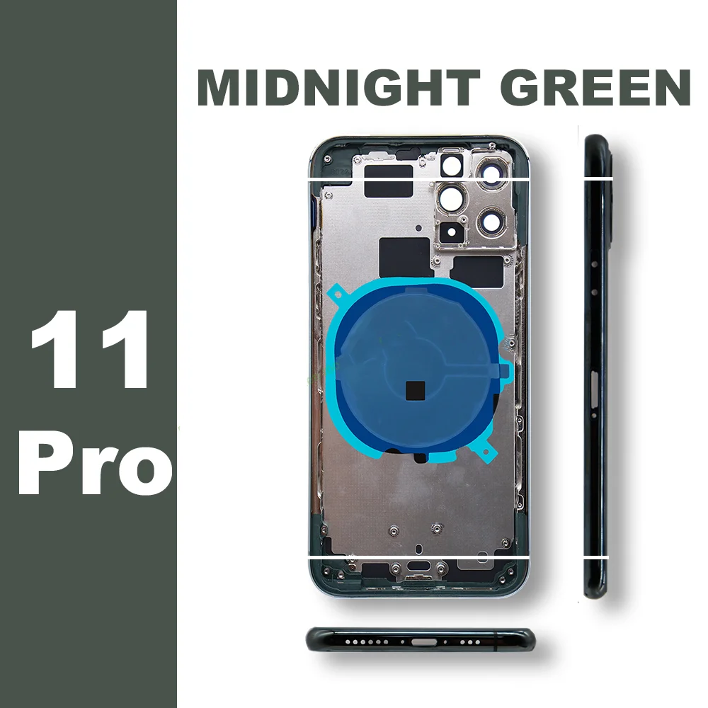 For iPhone 11 PRO/11 PRO MAX Back Cover + Mid Chassis Frame + SIM Tray + Side Key Assembly Battery Housing Shell Assembly