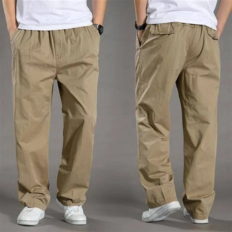 Summer thin cotton casual pants men loose straight leg 2024 new men\'s pants trend all matching men\'s long pants