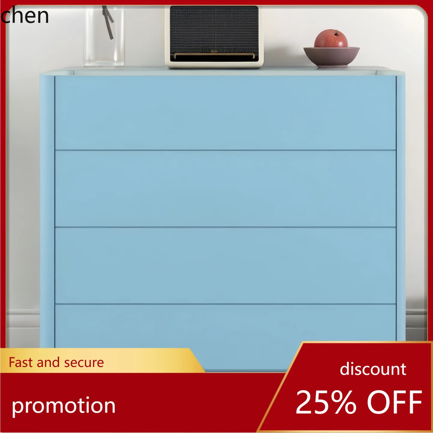 

HT Minimalist Lacquer Four-Drawer Cabinet Storage Bedroom Organizer Bedside Cabinet Modern Simple Entryway Storage Cabinet