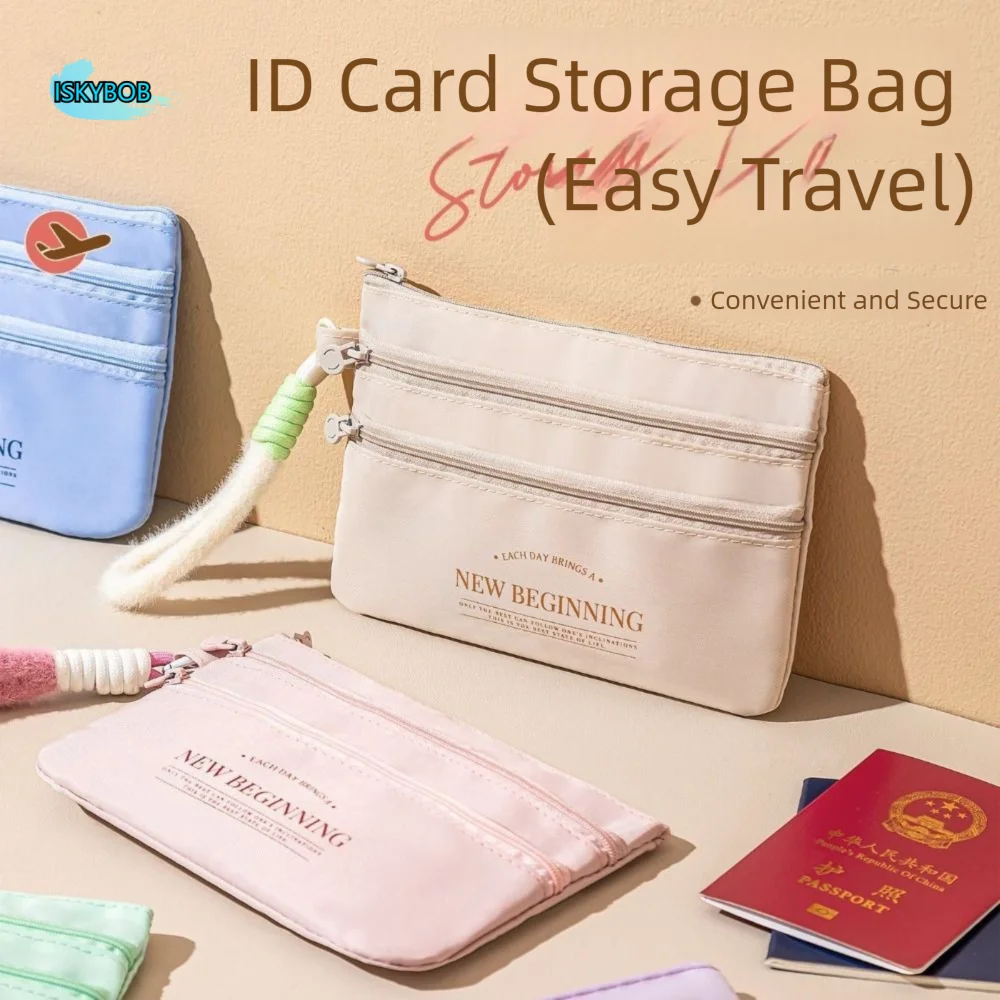

Convenient 3 Layer ID Card Storage Bag Safe Portable Passport Holder Wallet Lightweight Simple Passport Organizer Boarding Card