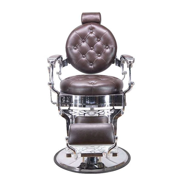 High-end Beauty Salon Hairdressing Chair Vintage Round Base Hydraulic Barber Chair for Wholesale - view 5