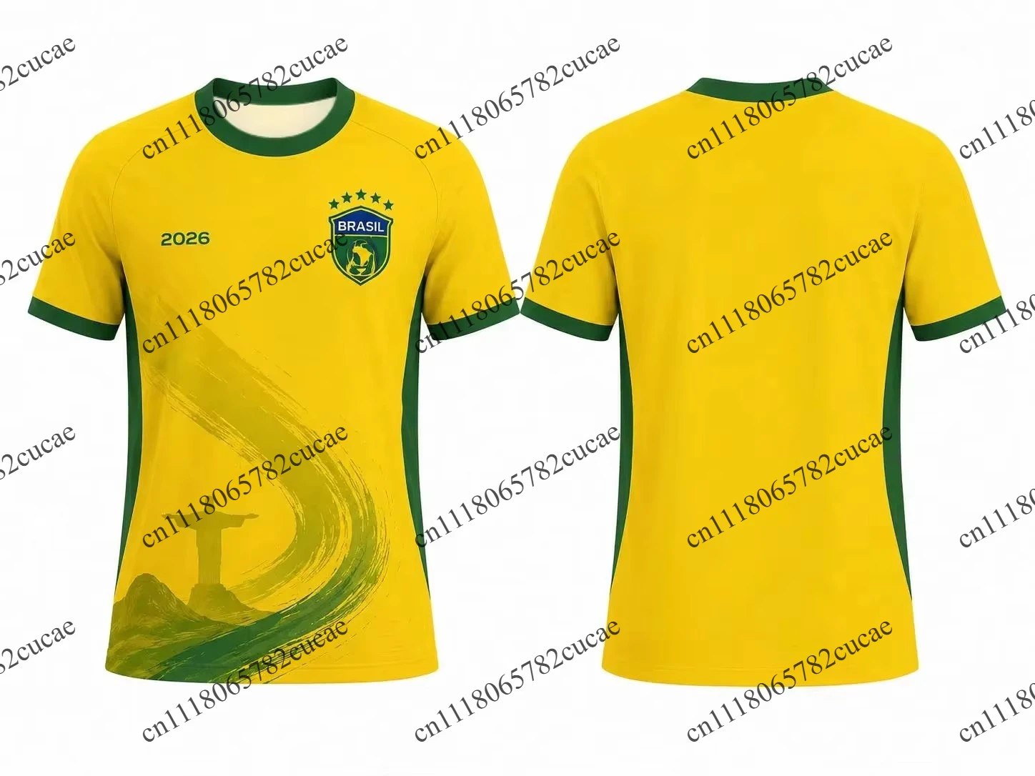 Men's Breathable Polo Shirt, Brazil Team 2026 Featured Printed Fan Shirt