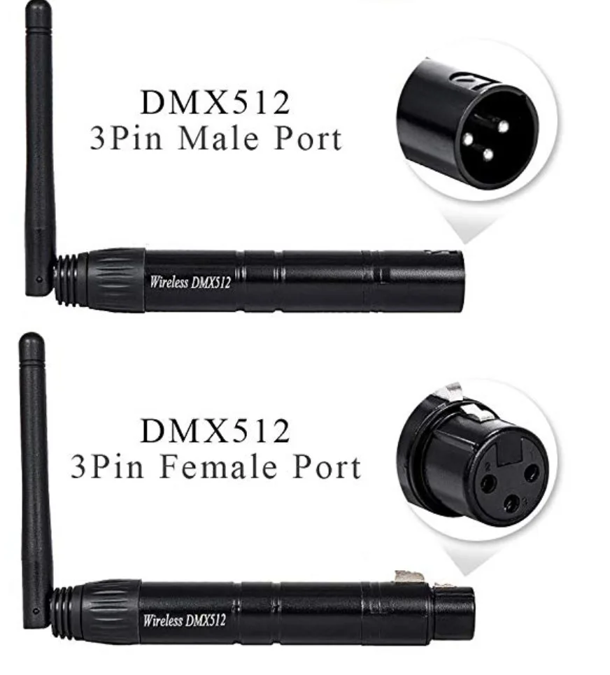 DMX512 Stage Lighting Wireless Controller Receiver Transmitter 2.4G ISM Dif Communication Distance 300m for Par DJ Disco Bar