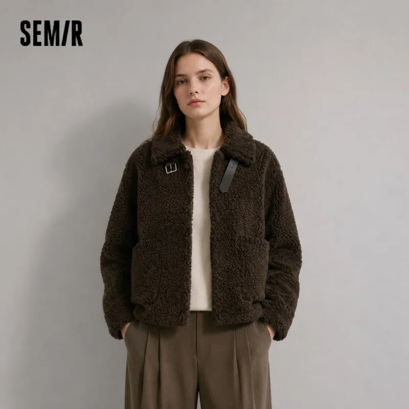 Semir Jacke Frauen Fuzzy Top Sanfte Faul Lose Einfache 2025, Winter Tops für Frau Winter Kleidung Frau Outer