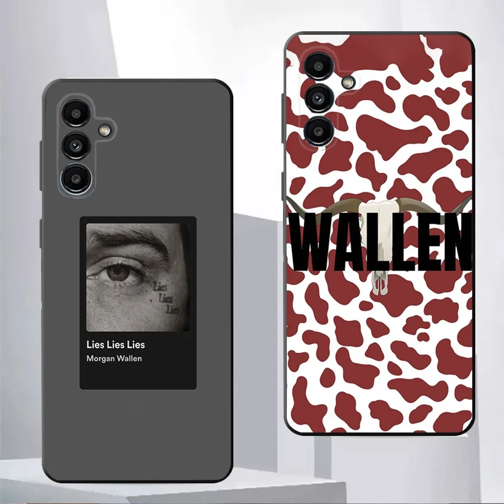 Singer M-Morgan W-Wallen Lies Phone Case For Samsung Galaxy A13,21s,22,31,32,52,53,71,80,91 Black Soft Cover