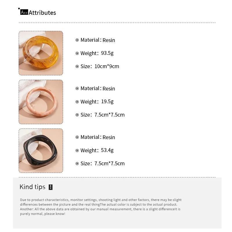 فاسق غير النظامية مربع الراتنج الاكريليك لطخة الإسورة أساور للنساء سميكة هندسية الإسورة سوار بيان سحر المجوهرات #6