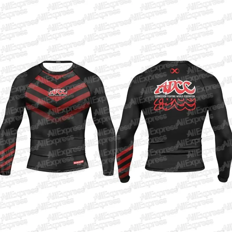 

Лето 2029, новая мужская быстросохнущая футболка с принтом ADCC, удобная и повседневная, дышащая, впитывающая пот, с длинными рукавами MOTO