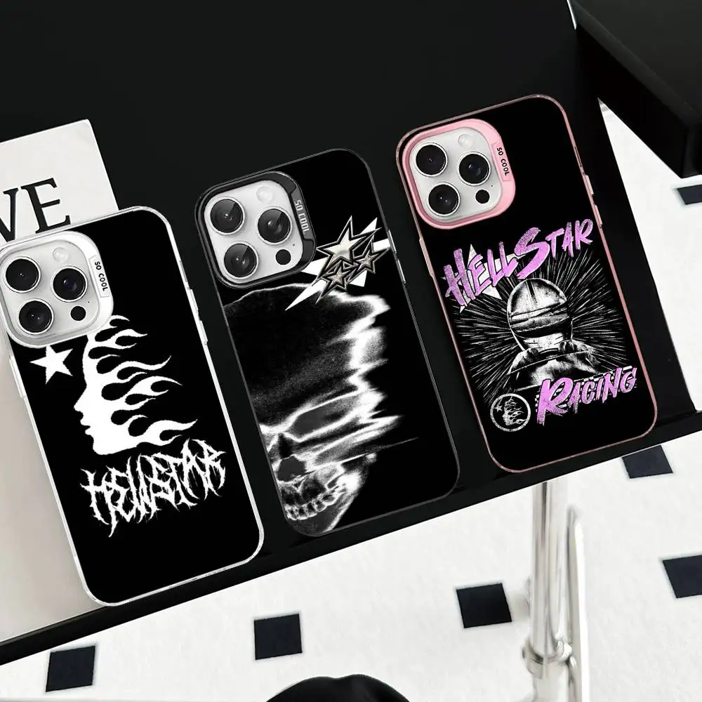 Модный чехол H-HellstarS с логотипом для iPhone 17 16 15 14 13 12 11 Pro Max Plus, цвет серебристый