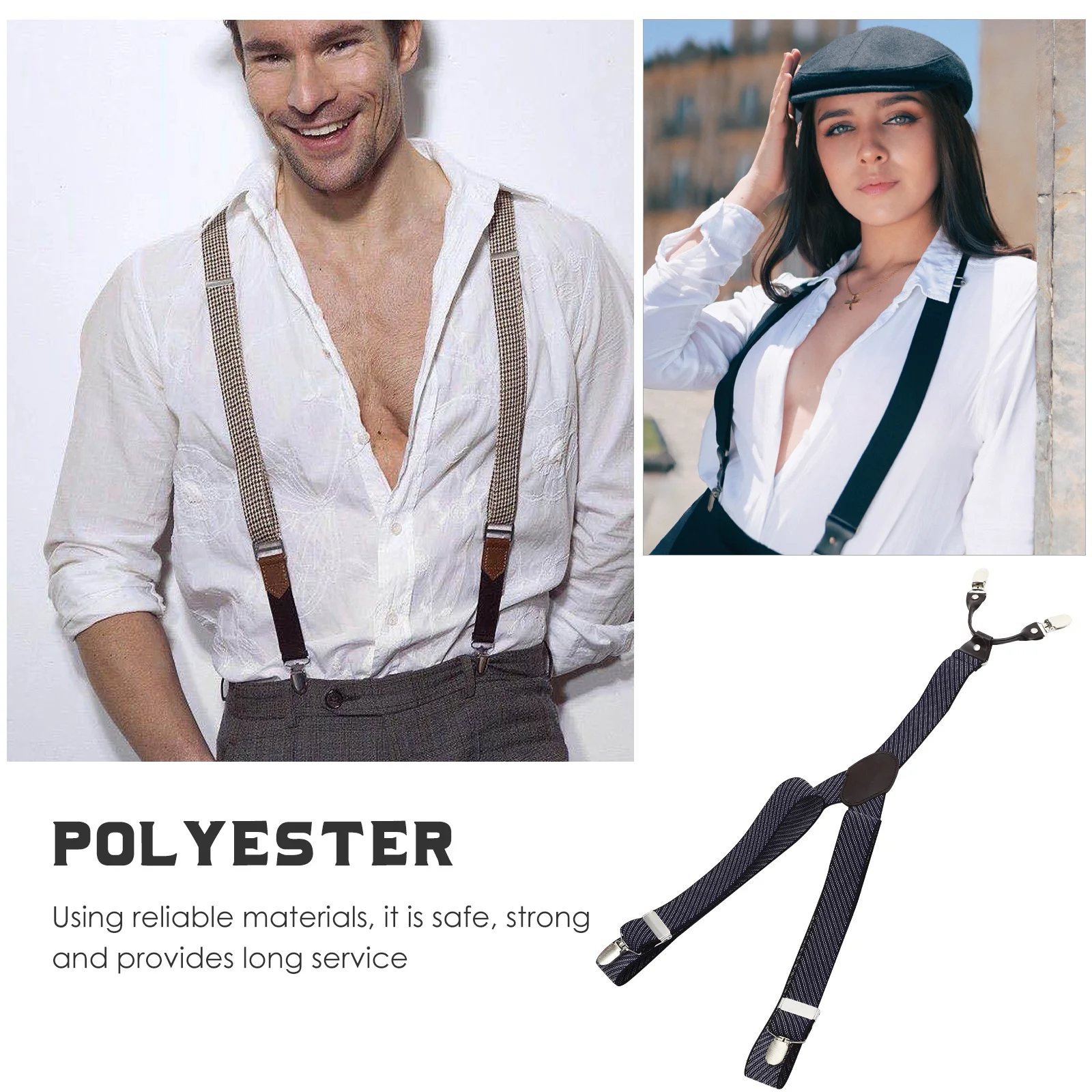 حزام مطاطي عالي التحمل للرجال، حمالة مريحة قابلة للتعديل للرجال، بنطلون جان بانت، مشبك حزام #5