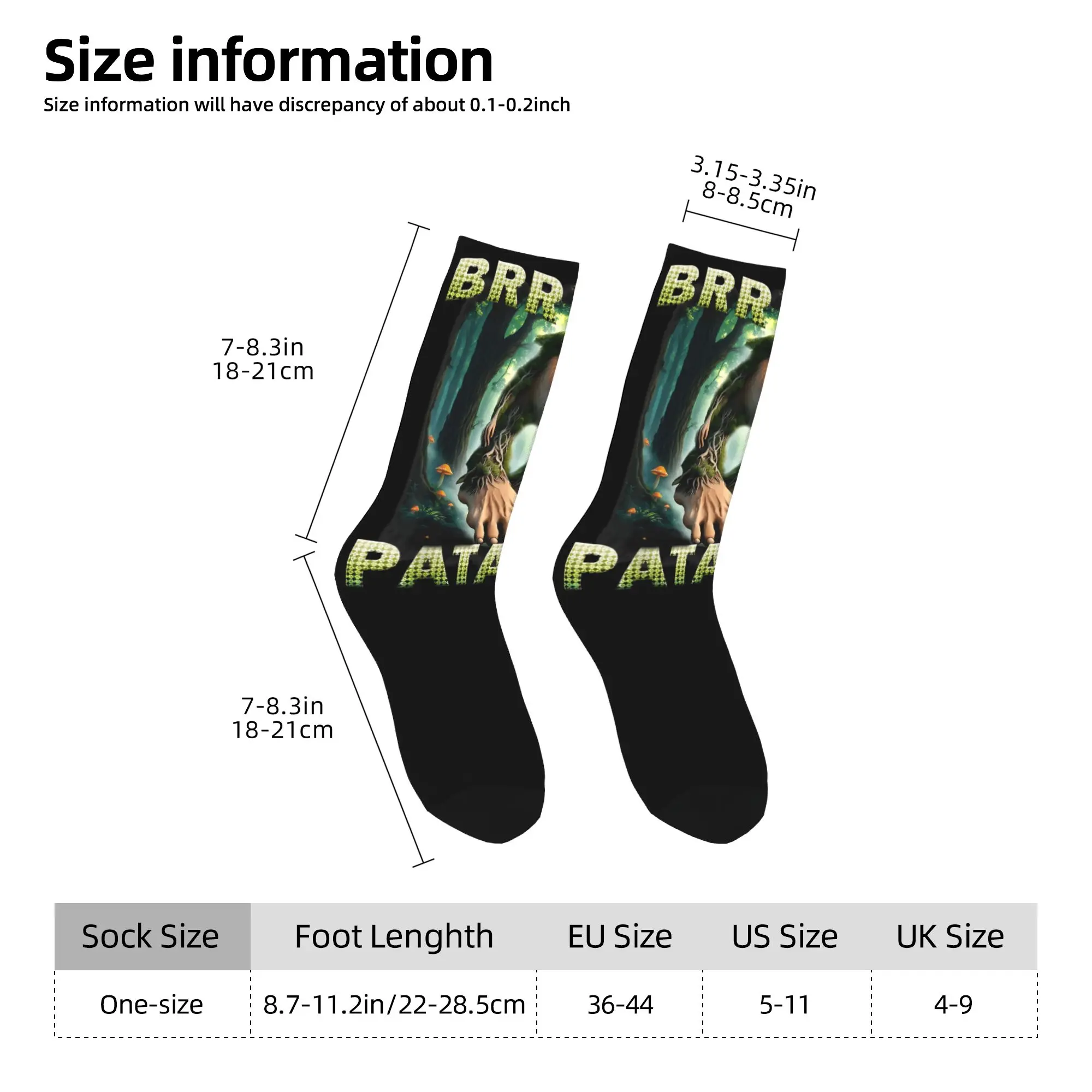 Boneca Ambalabu Meme 이탈리아 브레인로트 양말 그래픽 스타킹 미끄럼 방지 남성 양말 따뜻하고 부드러운 가을 카와이 스케이트보드 양말