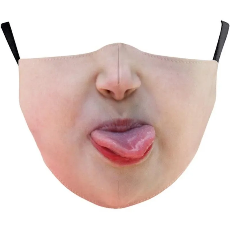 Neue Mundmasken für Erwachsene, komisch bedruckt, Baumwollmischung, Gesichtsausdrücke, modische Gesichtsschutzmaske, Halloween-Versorgung – Detail 10