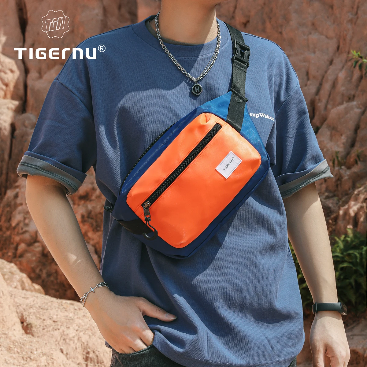 Torba na klatkę piersiową Tigernu dla mężczyzn, torba na iPada 7,9 cala, lekka torba na ramię, wodoodporna torba crossbody, mini torba sling, torebka.