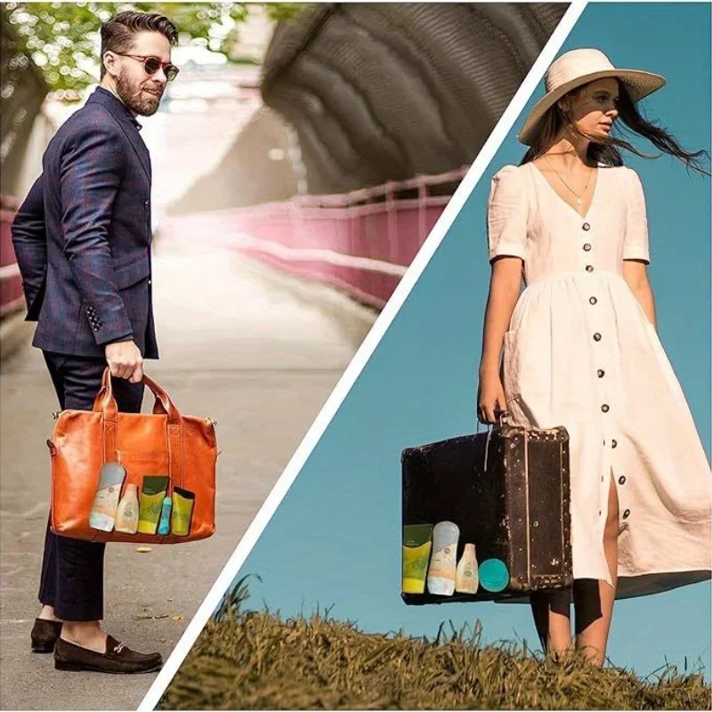 أكمام مقاومة للتسرب لحاوية السفر، أغطية أدوات الزينة المقاومة للتسرب في الأمتعة، تناسب معظم الزجاجات ذات المقاسات