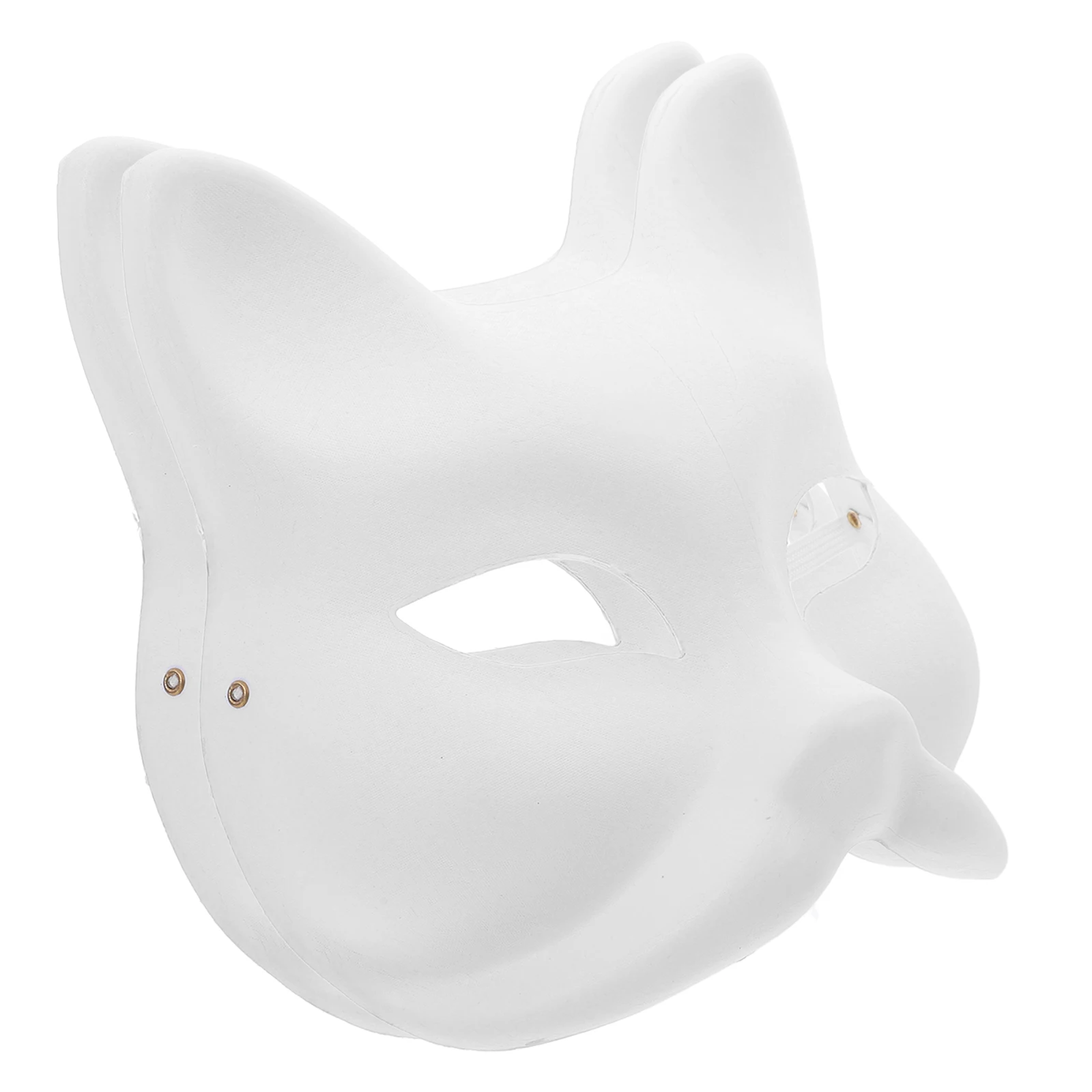 

2 Pcs Fox Mask Blank Masks Cosplay Halloween Party White For Painting Bulk Hand Painted Animal to Decorate