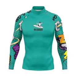 Men's Rashguard Swimsuit Swimming Surf T-shirt Beach UV Protection Swimwear Rash Guard Long Sleeve Surfing Suit Diving Clothes