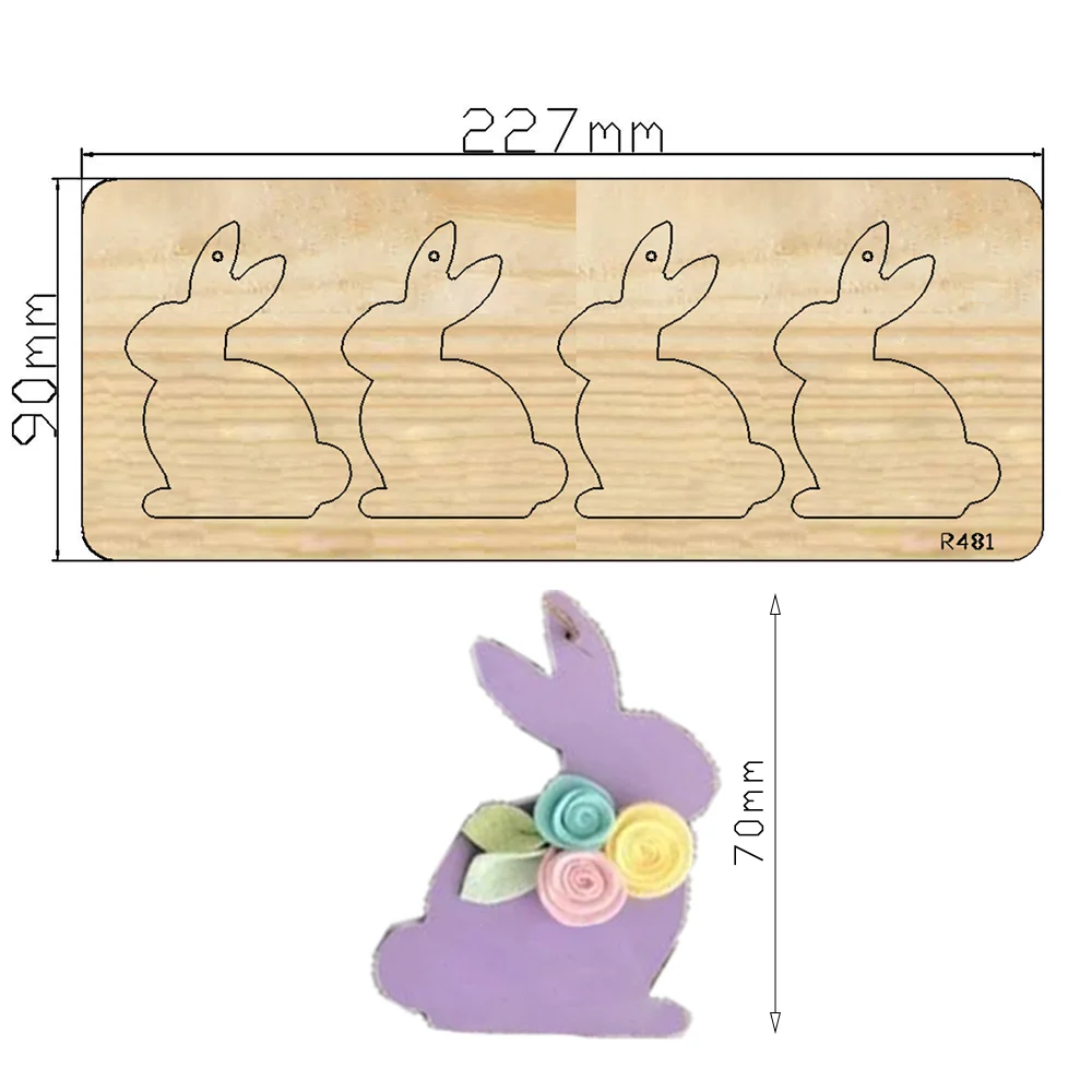 Small Rabbit Cutting mold/ Leather earrings/Wooden Die Cut/ Leather Cutting Die /Suitable For  Big Shot Machine