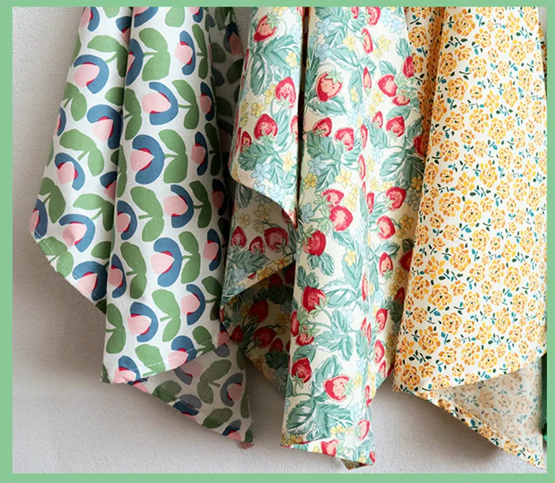1 Stück 40 x 60 cm pastorale Blume bedruckte Baumwolle für Zuhause, Küche, Tisch, Abendessen, Serviette, Geschirrtuch – Detail 7
