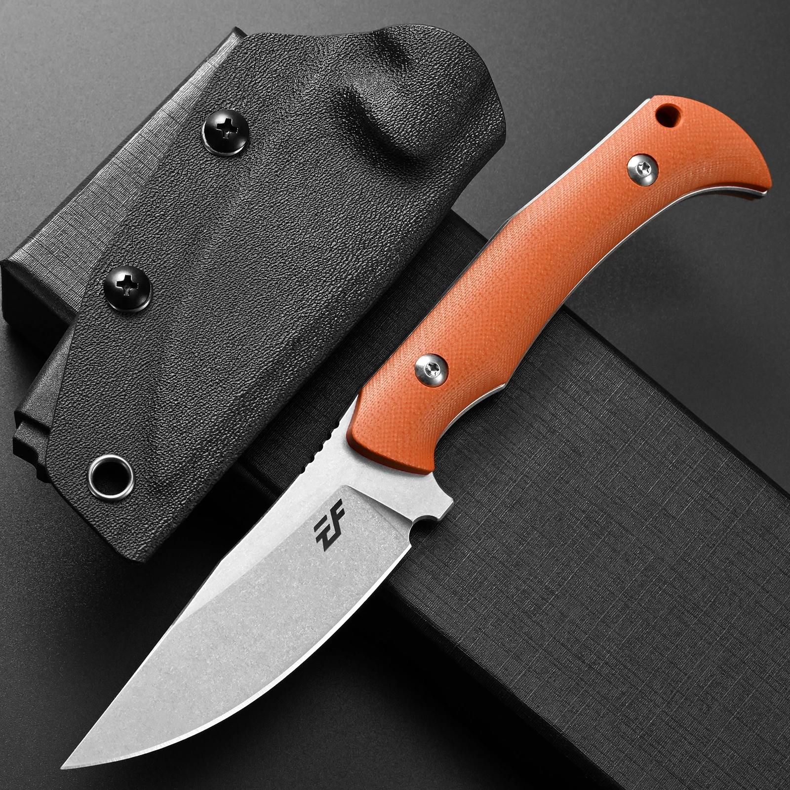 Eafengrow EF179 Compact EDC Fixed Blade Knife VG-10 Steel Carbon Fiber/Micarta Handle Full Tang Fix Knifes for Working Camping