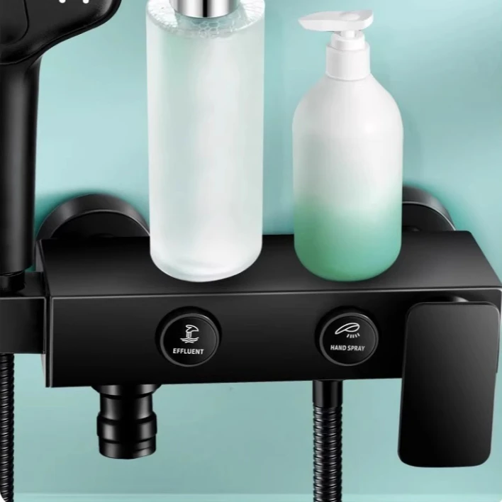 Черный/серебристый смеситель для ванны, бытовой смеситель для ванной комнаты, набор насадок для душа, аксессуары для душа, кран для холодной и горячей воды