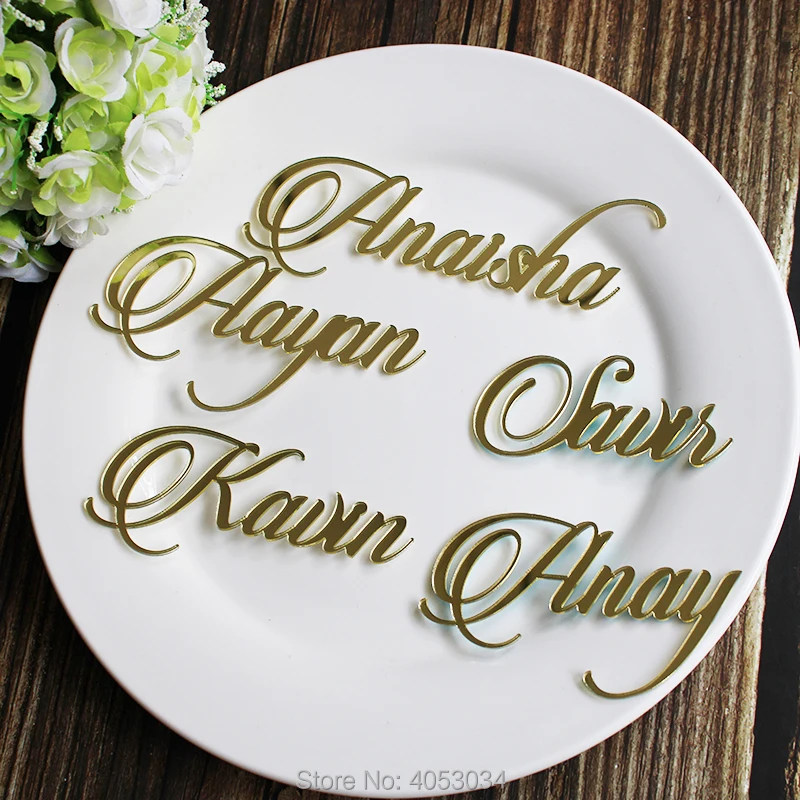 

1pcs Personalized Baptism Table Decoration Wedding Chocolate Box Decor Laser Cut Arcylic Name tags Baby Name Tags Brand Sign