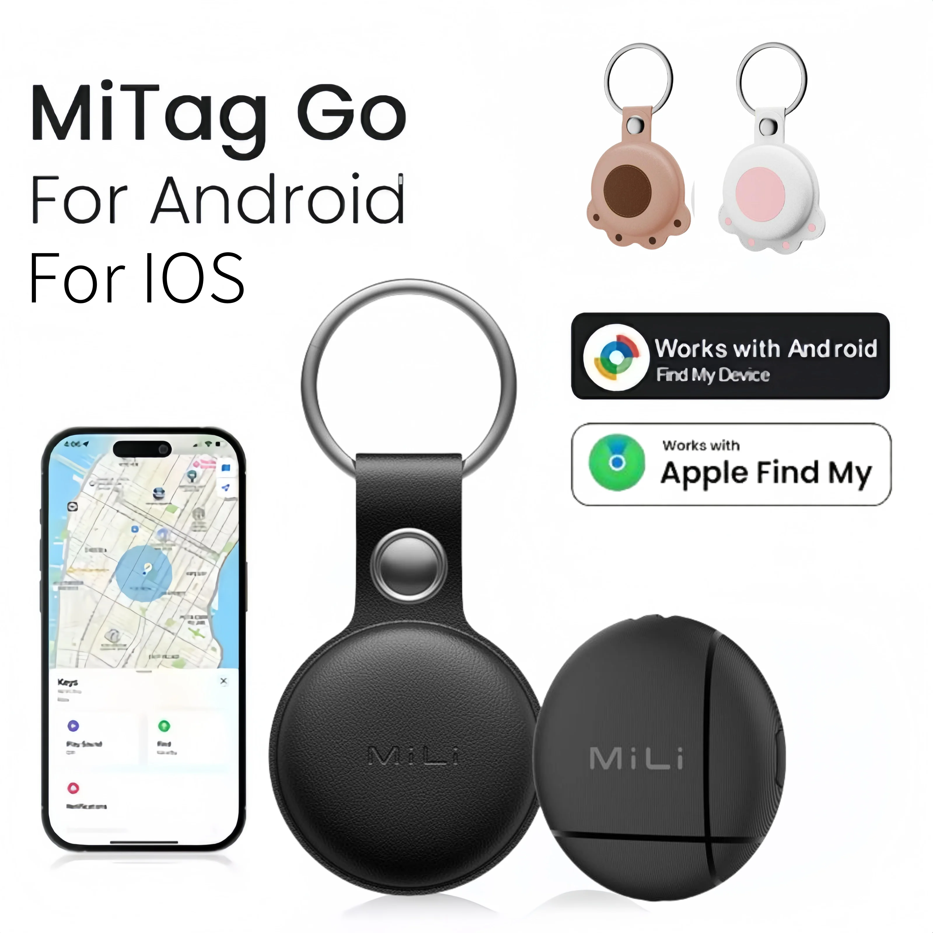 

MiLi Tag Bluetooth GPS трекер для Android IOS умный GPS локатор анти-потерянная бирка для багажа домашних животных детский кошелек Samsung Google IPhone