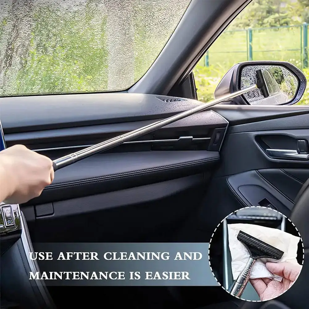 Wiper Washing Maintenance Extendable Handle Car Side Portable Mirror Squeegee Glass Cleaning Rainy Window Mirror Tool D2M2