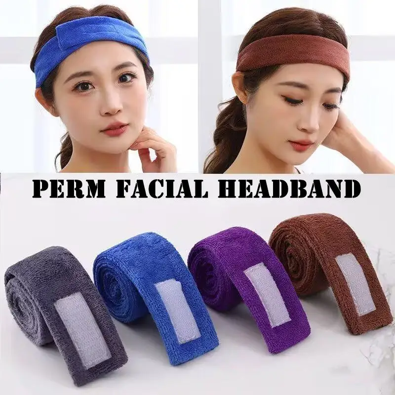

Adjustable Perm Hair Headband – Absorbent Wrap for Salon Dyeing, Styling, and Face Washing