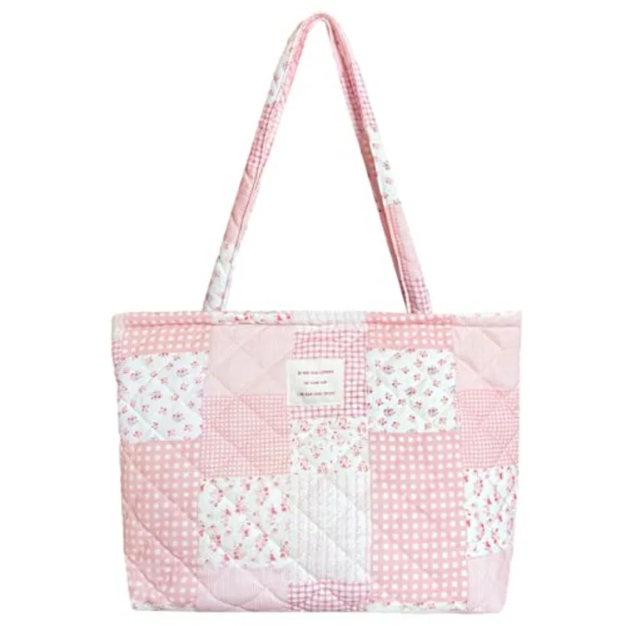 

Sunwel Fashion Top Zipper Floral Quilted Bag Small Tote Bag for Women
