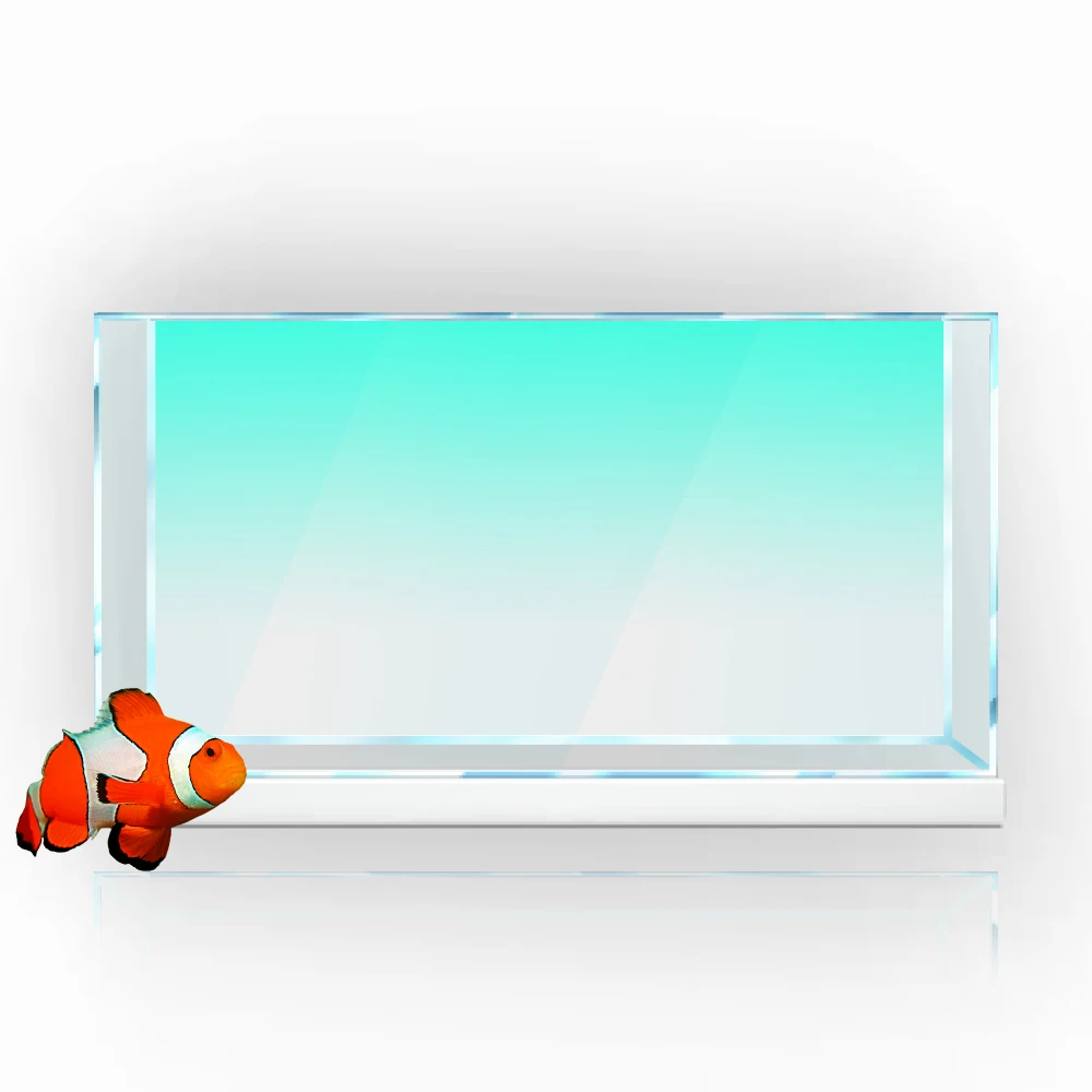 Fish Tank Background Sticker, Cyan White Gradient Simple HD Printing Wallpaper Aquarium Backdrop Decorations PVC