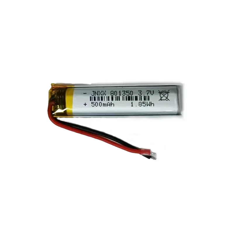 801350 Rechargeable Polymer Lithium Battery 3.7V 500mAh Suitable for Small Fan Electric Toothbrush Bluetooth Headset GPS