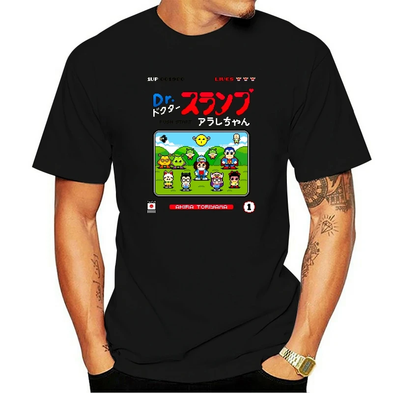 

Dr Slump Japanese Manga Arale Press Start Men Clothes Funny TShirt Mens T Shirt Cartoon Anime Graphic Print Tee Shirts