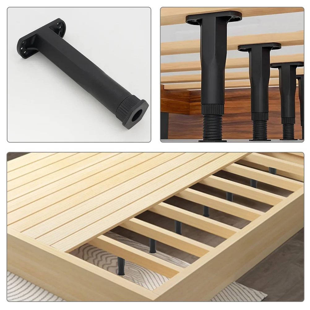4Pcs Sturdy Adjustable Bed Frame Support Legs T-Design Height Adjustable for Strong Support and Bed Reinforcement