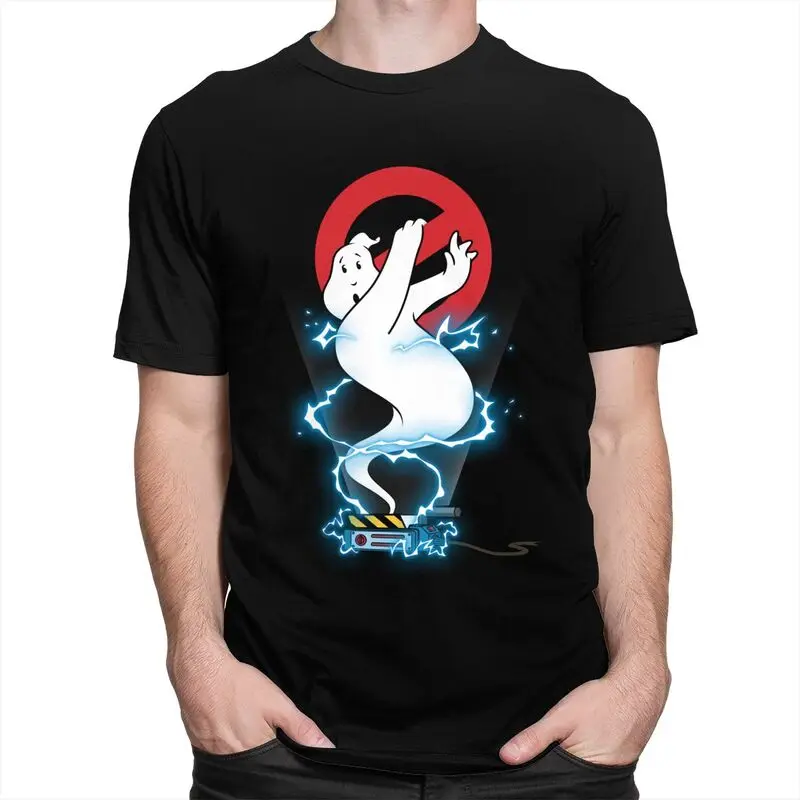 Custom Ghostbusters Tshirt for Men Short Sleeve T Shirt Fashion Supernatural Comedy Film T-shirt Slim Fit 100% Cotton Tees Gift