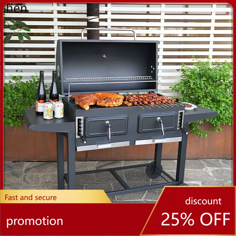 

HXL Adjustable Large Patio BBQ Grill Home Barbecue Grill