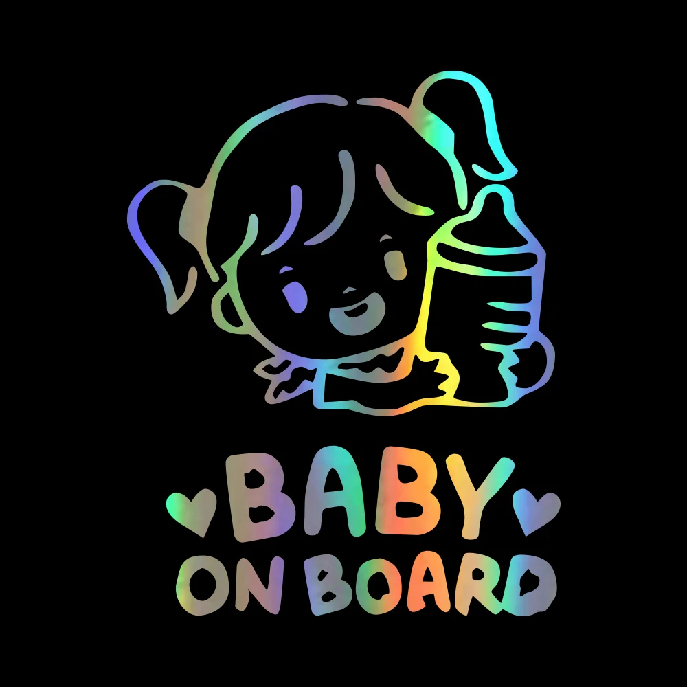 3Pcs Girl Baby on Board Funny Car Stickers and Decals Princess in Car Bumper Sticker Vinyl Decal for Vehicle Wall Decor 16x13cm