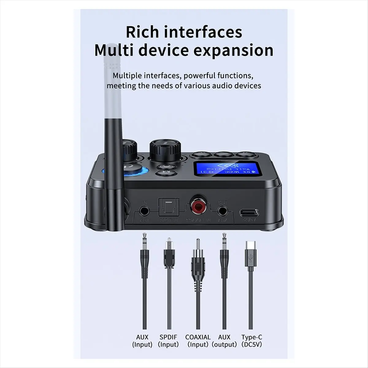 

Bt 5.4 Audio Transmitter Receiver 3.5mm for AUX Optical Coaxial Stereo Wireless Converter for Speaker TV PC Car